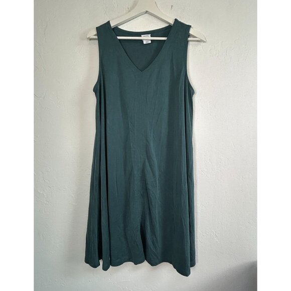 Sigrid Olsen Dresses & Skirts - Sigrid Olsen Womens Sleeveless Green V-Neck A-Line Dress Medium Casual Pullover